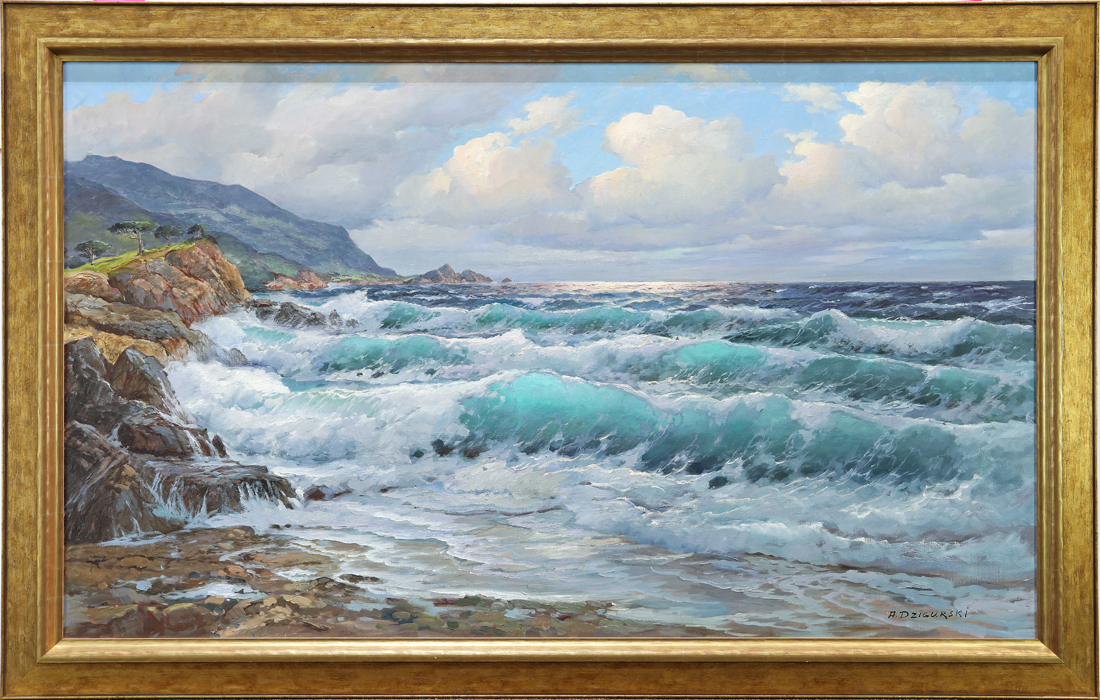 Appraisal: PAINTING ALEXANDER DZIGURSKI Alexander Dzigurski American - Seascape oil on