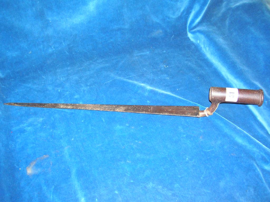 Appraisal: A British Brown Bess Musket socket bayonet circa the triangular