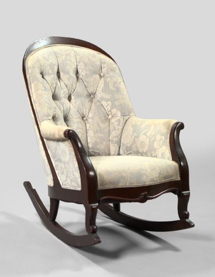 Appraisal: American Rococo Revival-Style Mahogany Rocking Chair early th century of