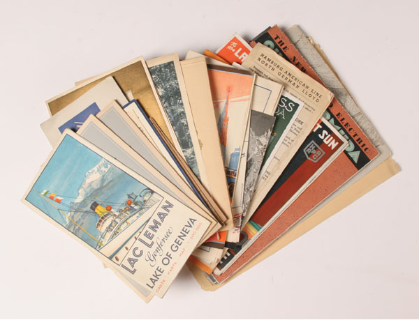 Appraisal: Lot of early travel programs brochures and menus some from