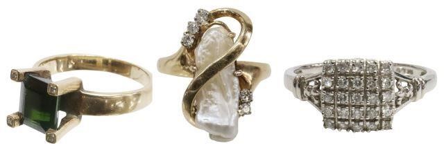 Appraisal: lot of Estate kt and kt gold gem-set rings including