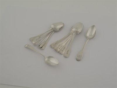 Appraisal: A set of six George III old english pattern teaspoons