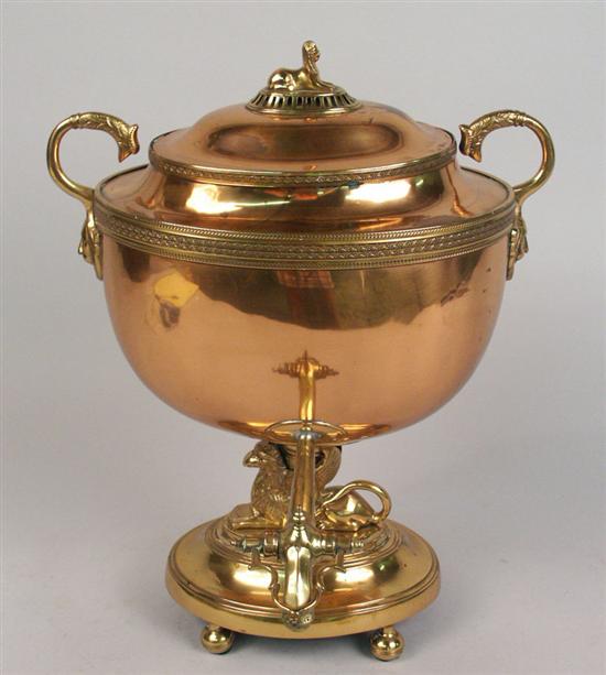 Appraisal: RUSSIAN COPPER AND BRASS SAMOVAR height inches Condition Could have