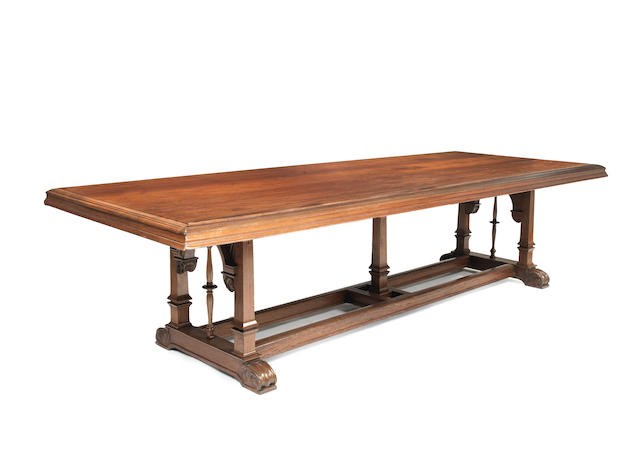 Appraisal: A French or Italian late th century walnut refectory dining