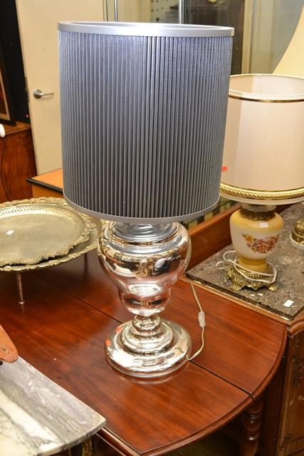 Appraisal: A SILVER VERNOR PANTON LAMP AND SHADE A SILVER VERNOR