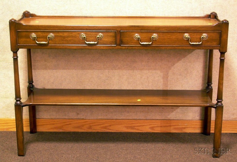 Appraisal: Georgian-style Mahogany Two-Drawer Server ht lg wd in