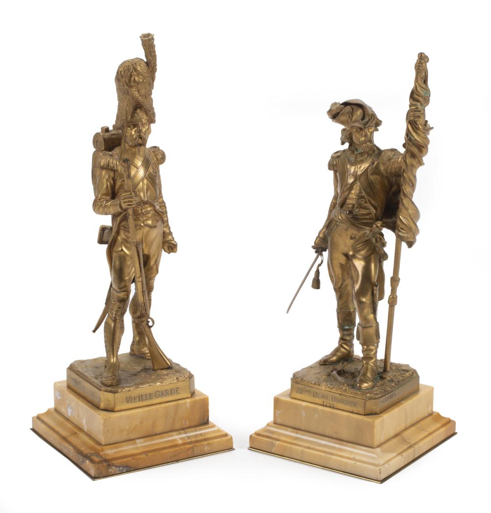 Appraisal: Pair of Gilt Bronze Figures of me Demi Brigade and