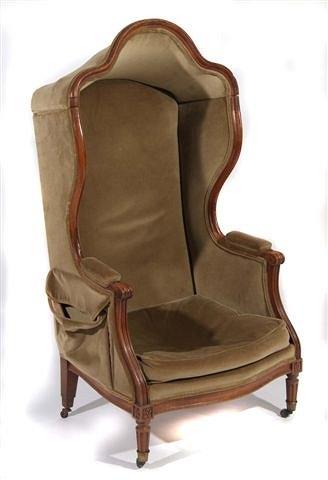 Appraisal: A LOUIS XVI STYLE FRENCH WALNUT PORTER'S CHAIR with lift