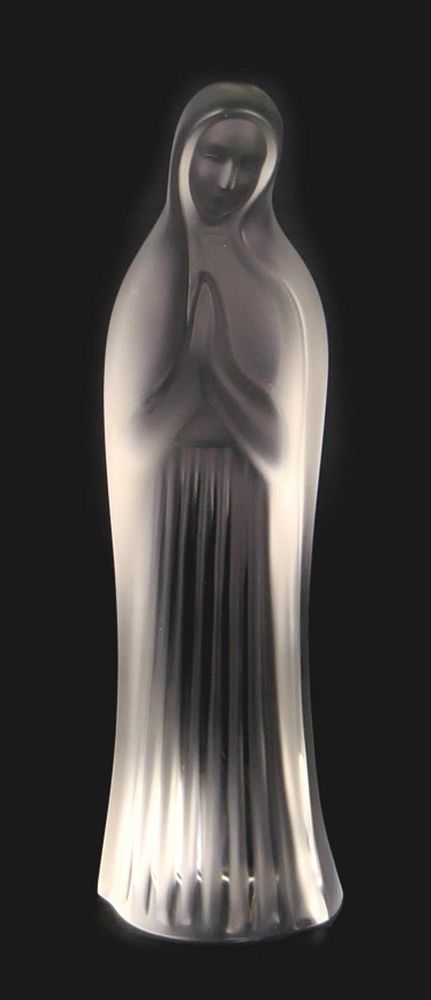 Appraisal: LALIQUE FROSTED CRYSTAL MADONNA STANDING FIGURE Measures tall signed to