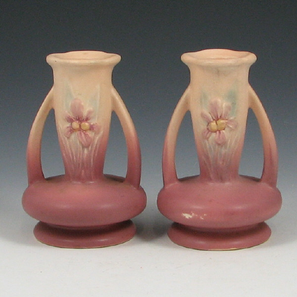 Appraisal: Hull Iris - Candleholders - Mint Iris candleholders in cream