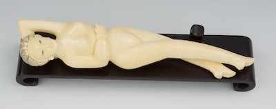 Appraisal: A Carved Ivory Doctors Model Reclining female subject using by