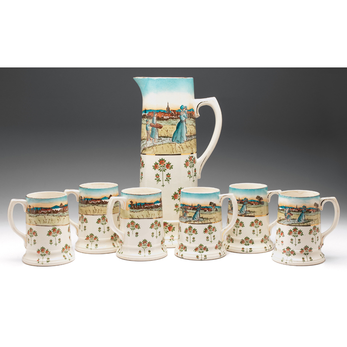 Appraisal: Avon Pottery lemonade service set includes one pitcher and six