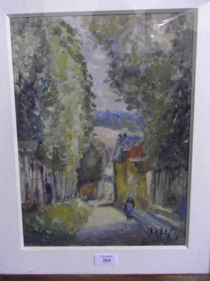 Appraisal: TH TH CENTURY SCHOOLAn Impressionistic style landscape with a figure