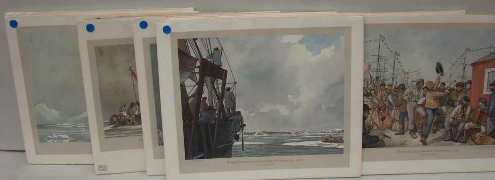 Appraisal: EIGHT UNFRAMED MATTED MARINE PRINTS Each x