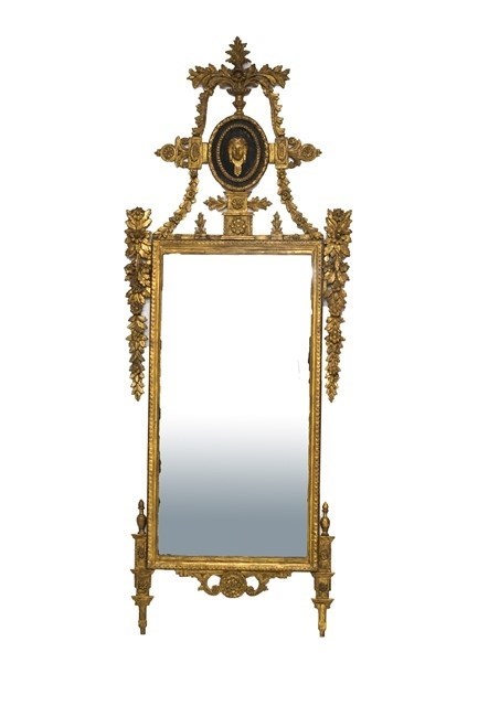 Appraisal: A late th century Italian gilt framed wall mirror with