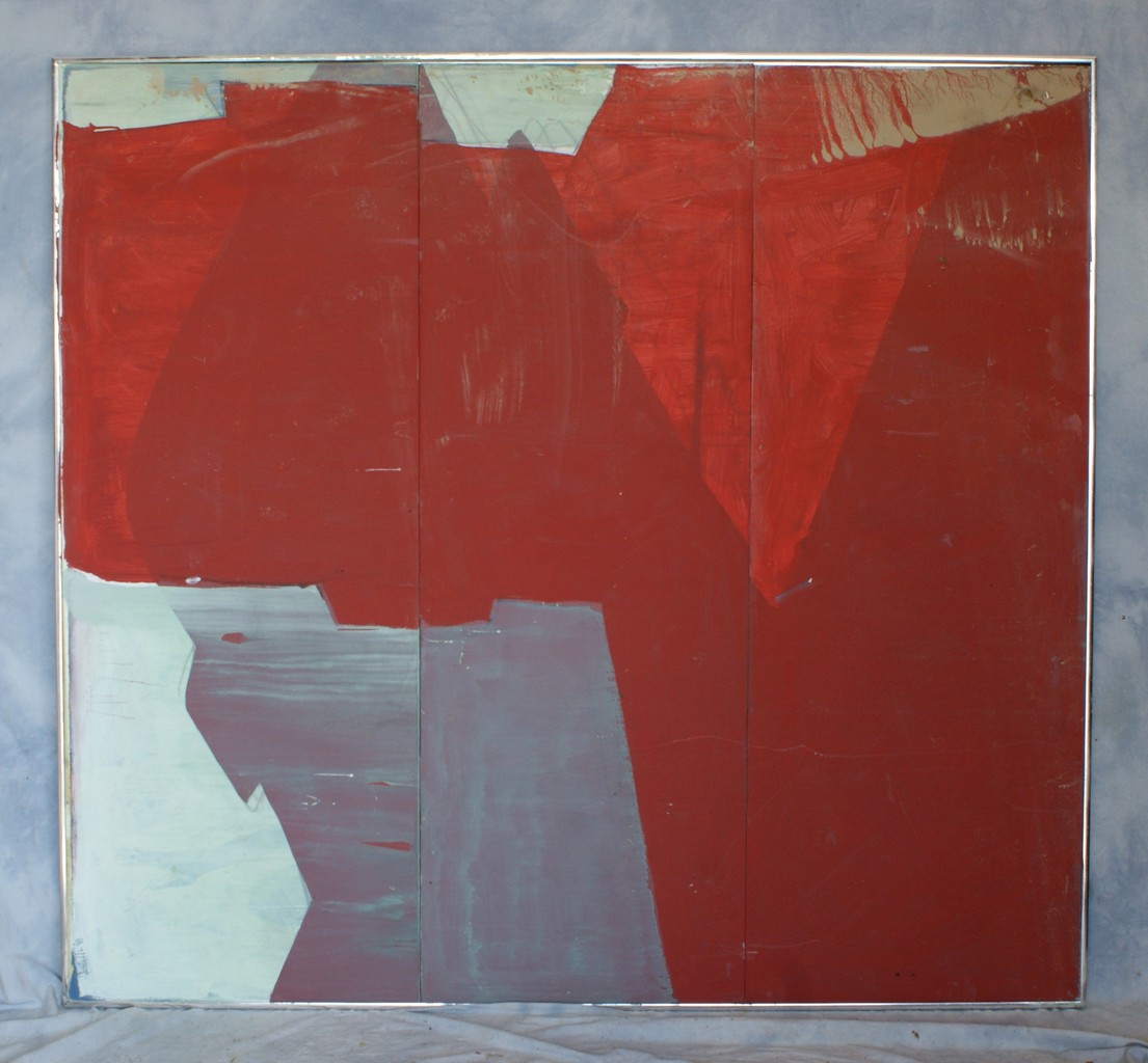 Appraisal: Tom Bostelle American PA - mixed media on lauan Red