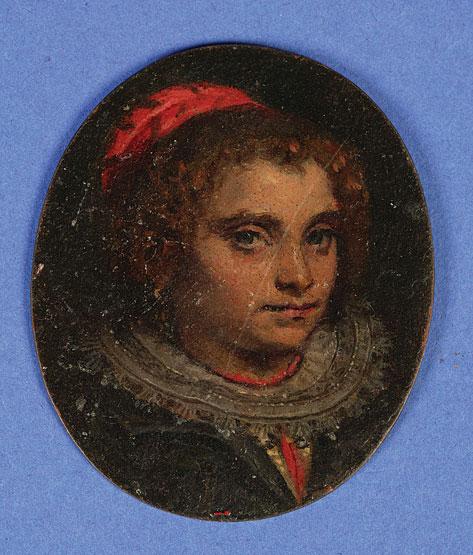 Appraisal: CONTINENTAL SCHOOL A portrait miniature of a page wearing a