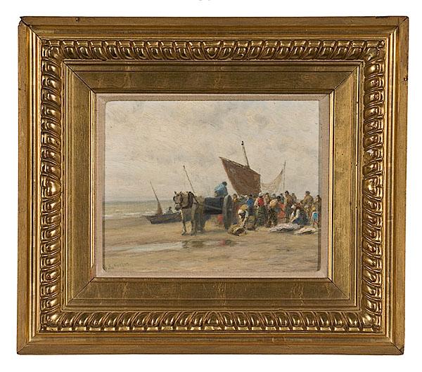 Appraisal: FISH GATHERERS BY WILLIAM EDWARD NORTON AMERICAN - oil on