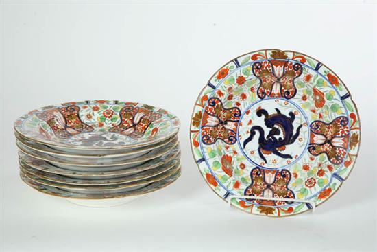 Appraisal: EIGHT SOUP PLATES Oriental export-style decoration d