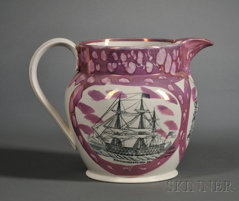 Appraisal: Transfer-decorated Sunderland Pottery Pearlware Pitcher England early th century one