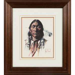 Appraisal: Harley Brown Canadian B Little Chief Arapahoe pastel signed Little