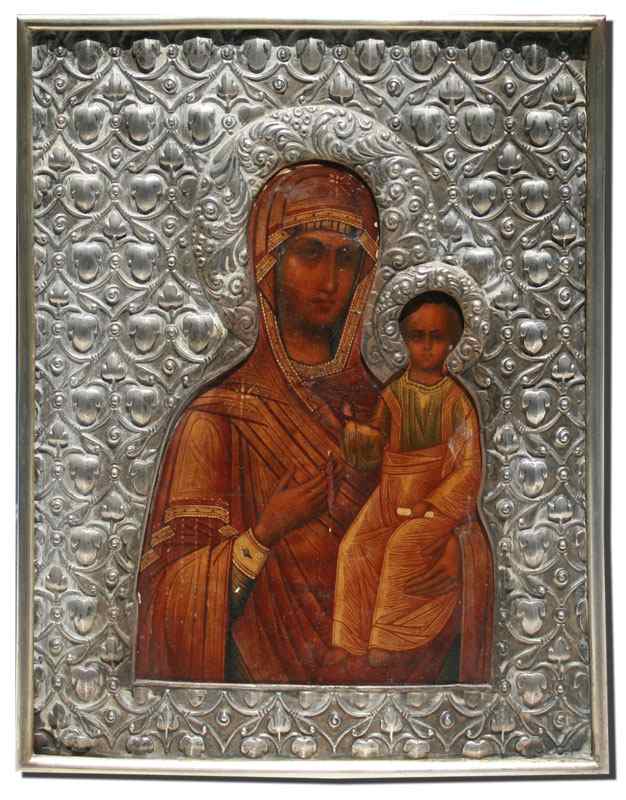 Appraisal: TH CENTURY RUSSIAN ICON Depicting Madonna and Child '' x