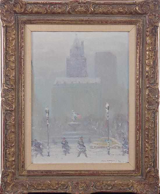 Appraisal: Johann Berthelsen New York - VIEW OF THE PULITZER FOUNTAIN