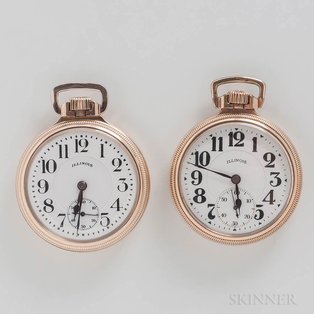 Appraisal: Two Illinois Watch Co Sixty-hour Bunn Special Watches Two Illinois