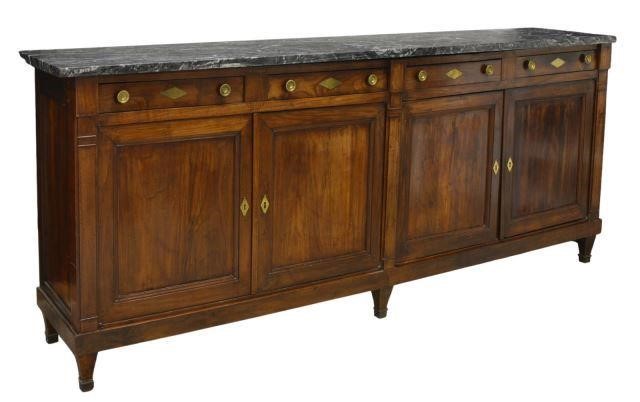 Appraisal: French Louis XVI style marble-top sideboard th c rectangular case