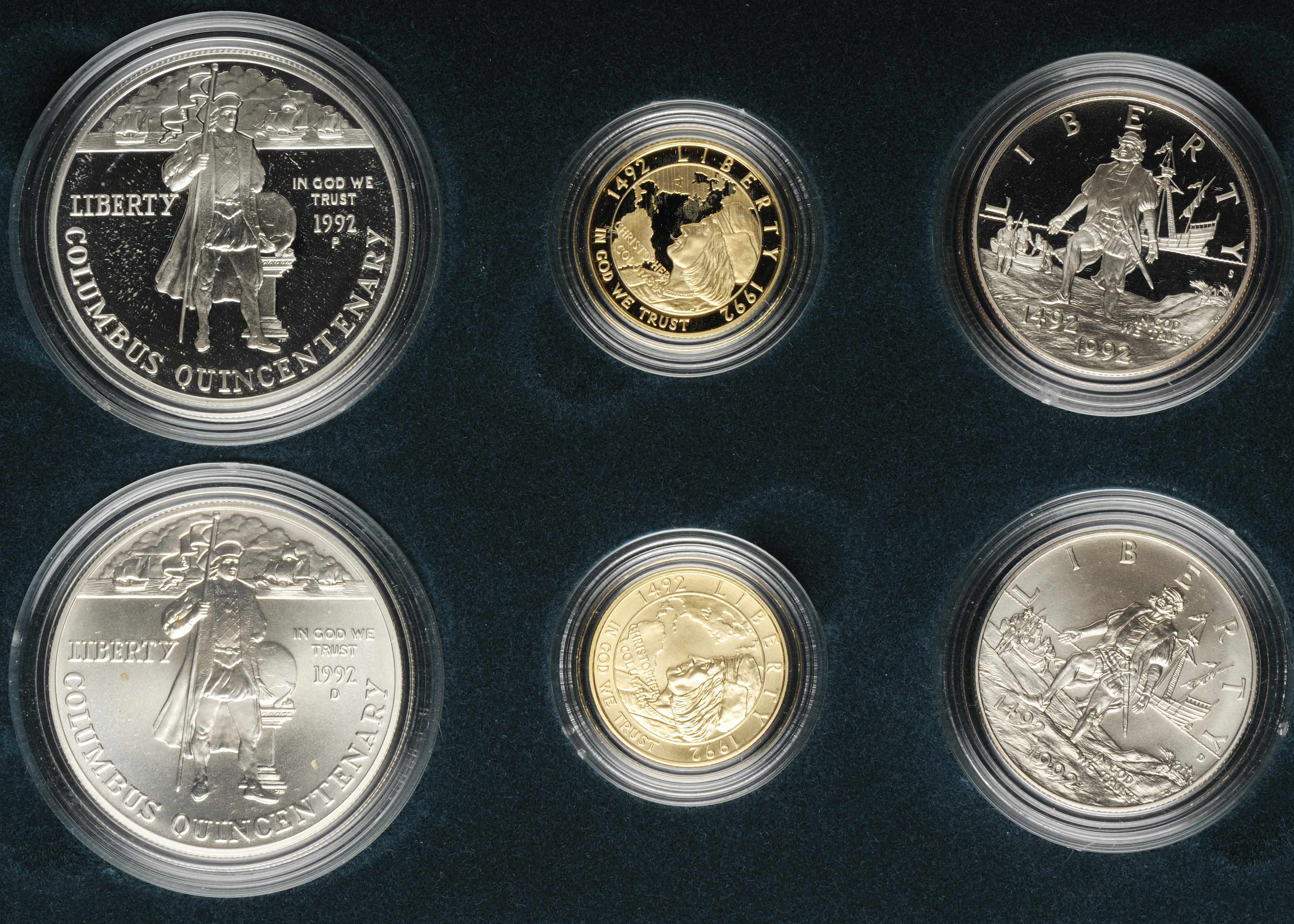 Appraisal: Columbus Quincentenary Six Coin Proof Uncirculated Set Included are C