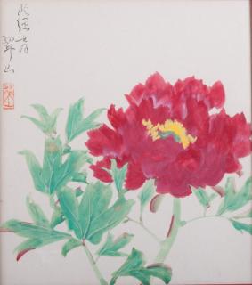 Appraisal: Japanese Floral Gouache Watercolor th century Japanese gouache and watercolor