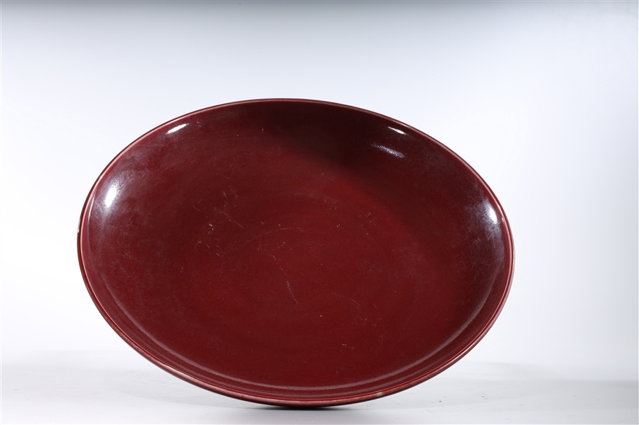 Appraisal: Chinese oxblood porcelain charger x approx