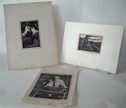 Appraisal: Group of prints drawings and photographs herman joseph kleiner jr