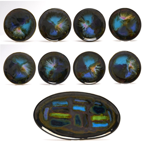 Appraisal: Eric Leaper - - A set of eight small plates