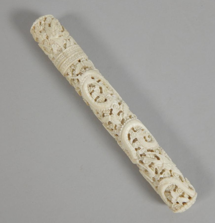 Appraisal: A late th early thC Chinese ivory bodkin type case