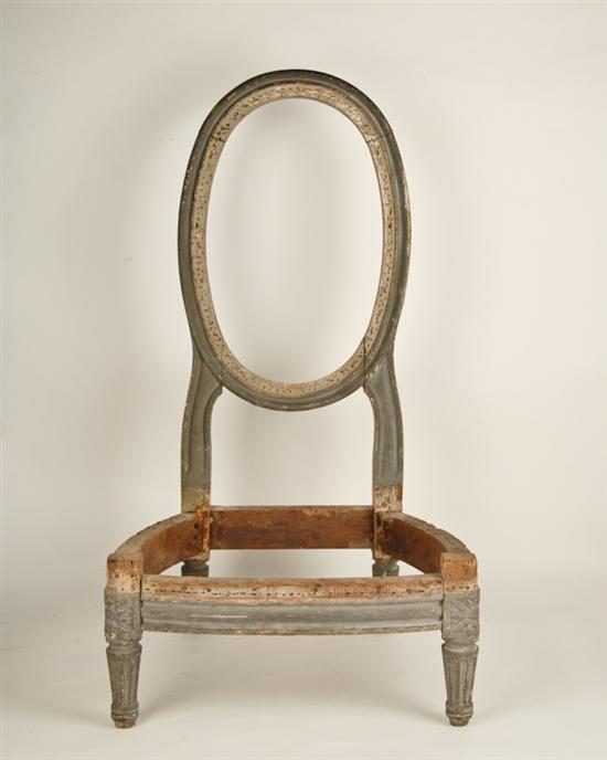 Appraisal: French Low Chair Frame with early paint In need of