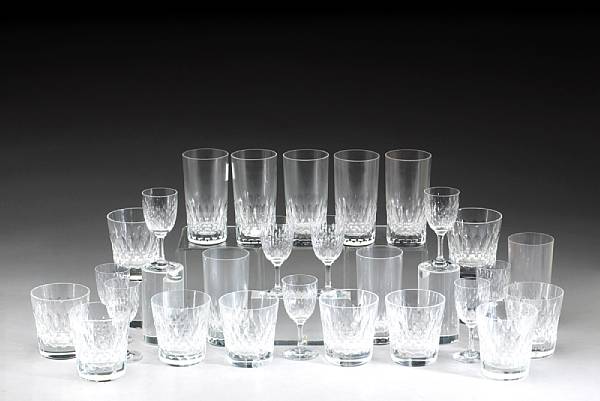 Appraisal: A group of Baccarat cut glass stemware Comprising eight highball