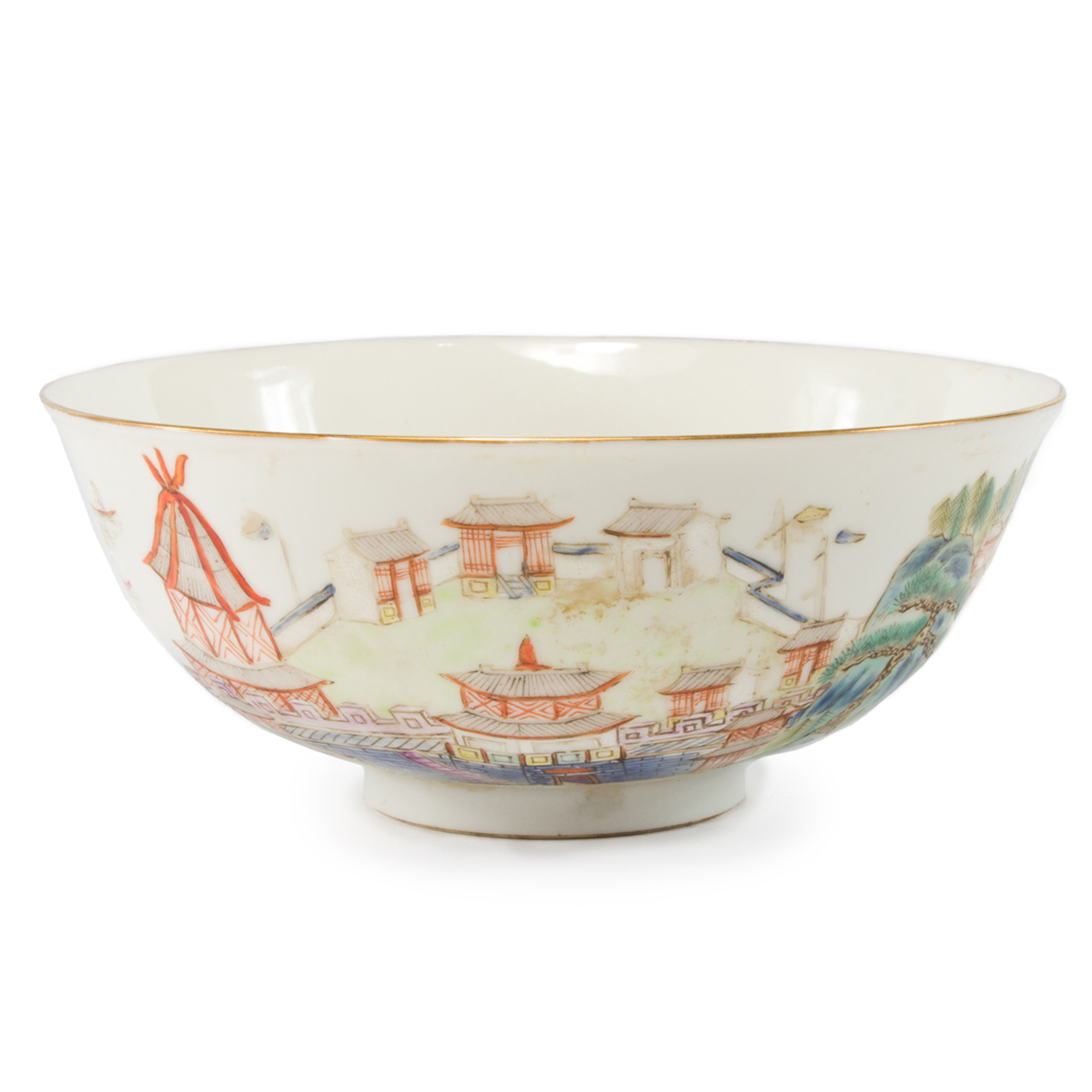 Appraisal: CHINESE FAMILLE ROSE BOWL Chinese famille rose bowl depicting a