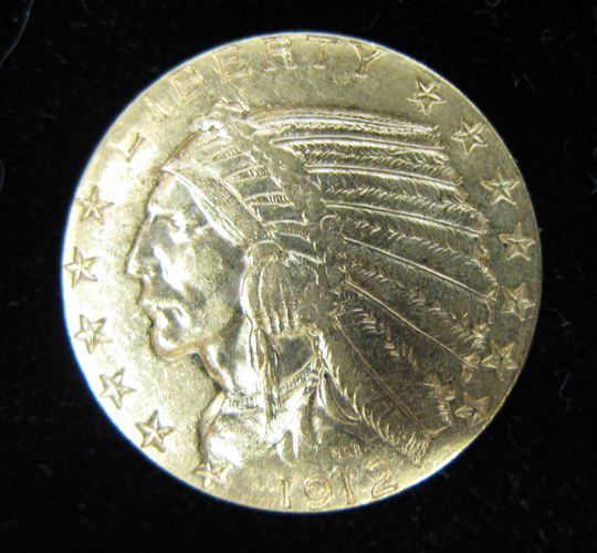 Appraisal: U S FIVE DOLLAR GOLD COIN Indian head variety -P