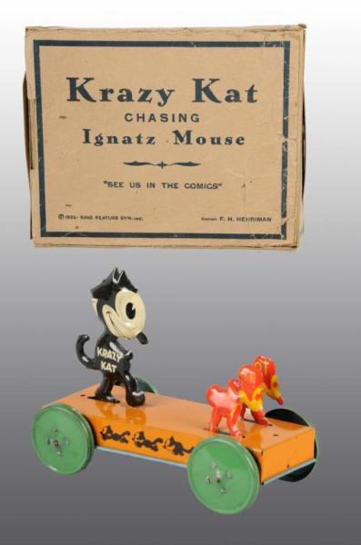 Appraisal: Chein Krazy Kat Chasing Ignatz Mouse in Orig Box Description