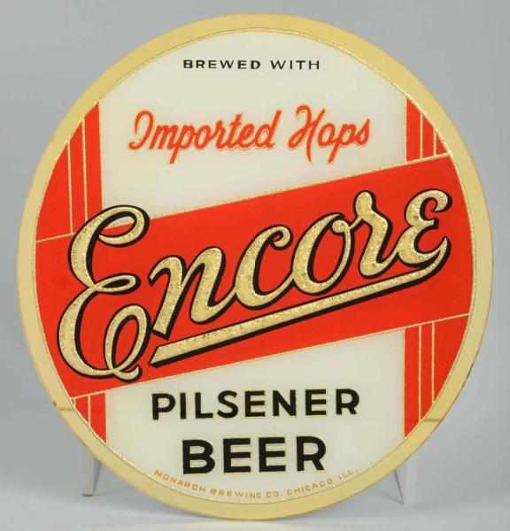 Appraisal: Encore Beer Reverse Glass Painted Mirror Clean sign with one