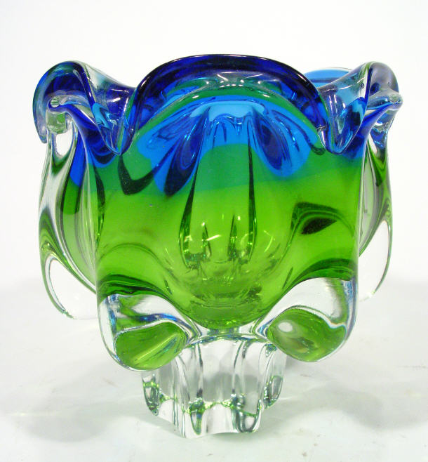 Appraisal: Italian blue and green Art glass vase cm high