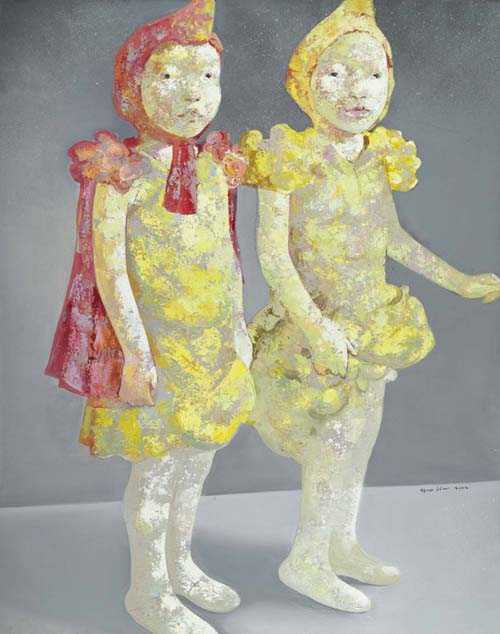 Appraisal: GUO JIN Sichuan Children Games Oil on canvas x cm