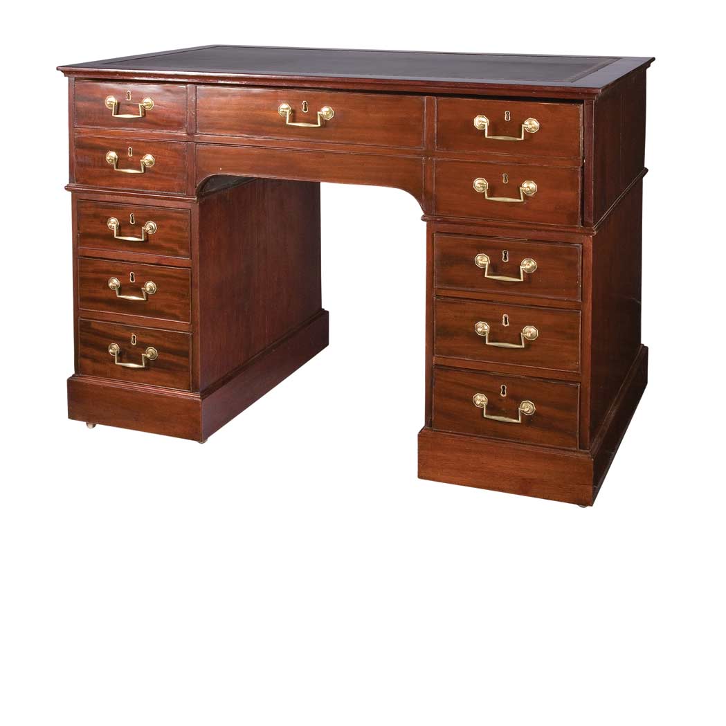 Appraisal: George III Mahogany Architect's Desk In the manner of Gillows