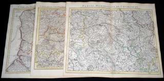 Appraisal: Pcs Guillaume Delisle ANTIQUE ENGRAVED FRENCH REGIONAL MAPS Champagne Picardy