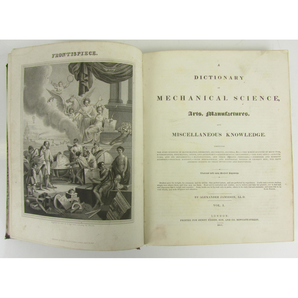 Appraisal: Jamieson Alexander A Dictionary of Mechanical Science London Henry Fisher