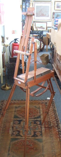 Appraisal: A th century French mahogany campaign style folding artist's easel