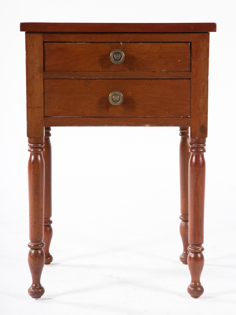 Appraisal: Late Federal pine two-drawer stand circa New York State flat