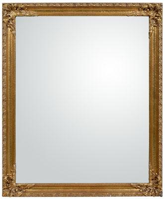 Appraisal: Carved and gilt-framed mirror rectangular beveled glass plate carved wood