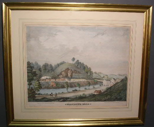 Appraisal: Framed lithograph by Ed Webber Ellicott s Mills Baltimore St